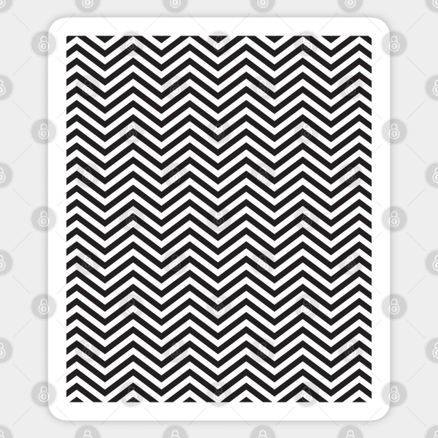 Simple Black and White Chevron Pattern Sticker by squeakyricardo